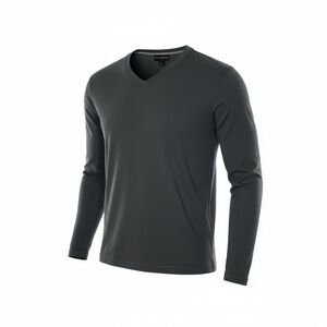 Banana Republic Men's Long Sleeve V-Neck Shirt - Charcoal